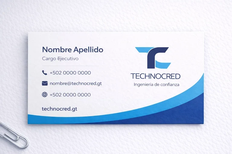 Tarjeta de presentación con la identidad Technocred
