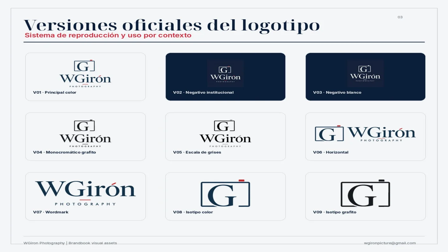 Versiones oficiales del logotipo en el brandbook