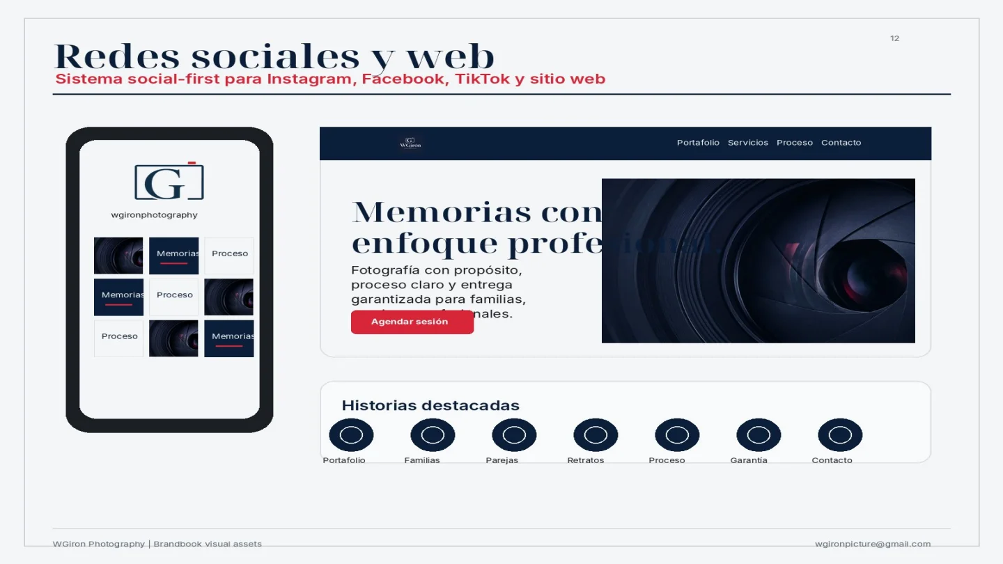 Ejemplos digitales en el brandbook WGirón
